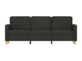 3-seater sofa, black, 180 cm, fabric, UDQE45509