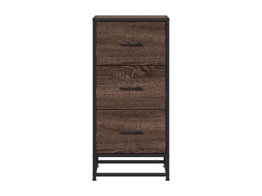 Brown oak sideboard 35.5x35x76 cm engineered wood and metal NWVQ55145