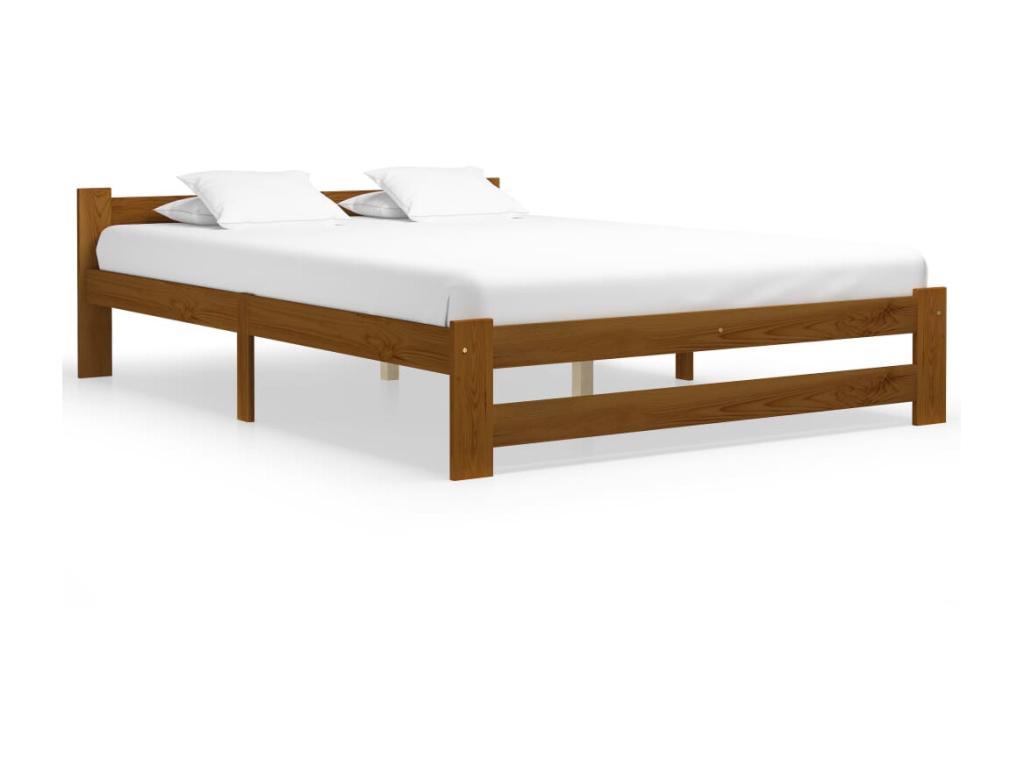 Honey brown bed Solid pine wood 120x200 13 WTHW69471