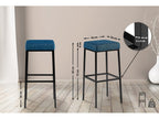 Bar stool - Fabric / Black - Blue - Dekonao 85 BOOT04940