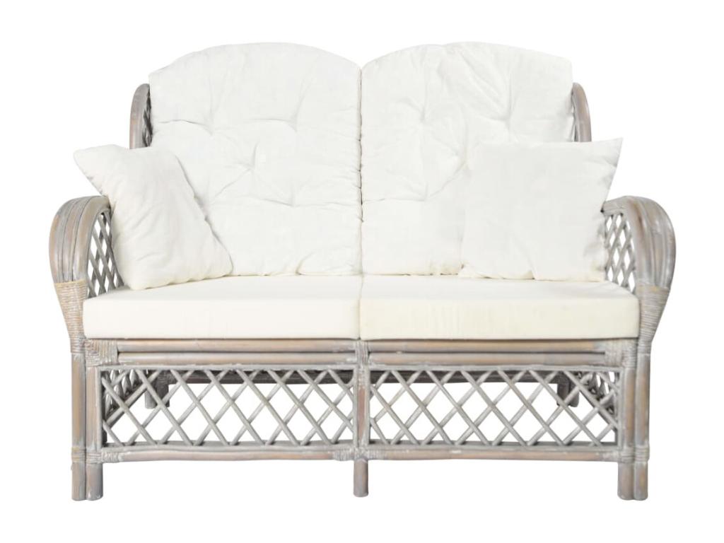 2-seater sofa Grey Rattan MDQQ16349