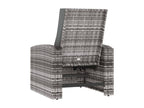 NINU53539 Reclining Garden Armchair with Grey Wicker Cushions