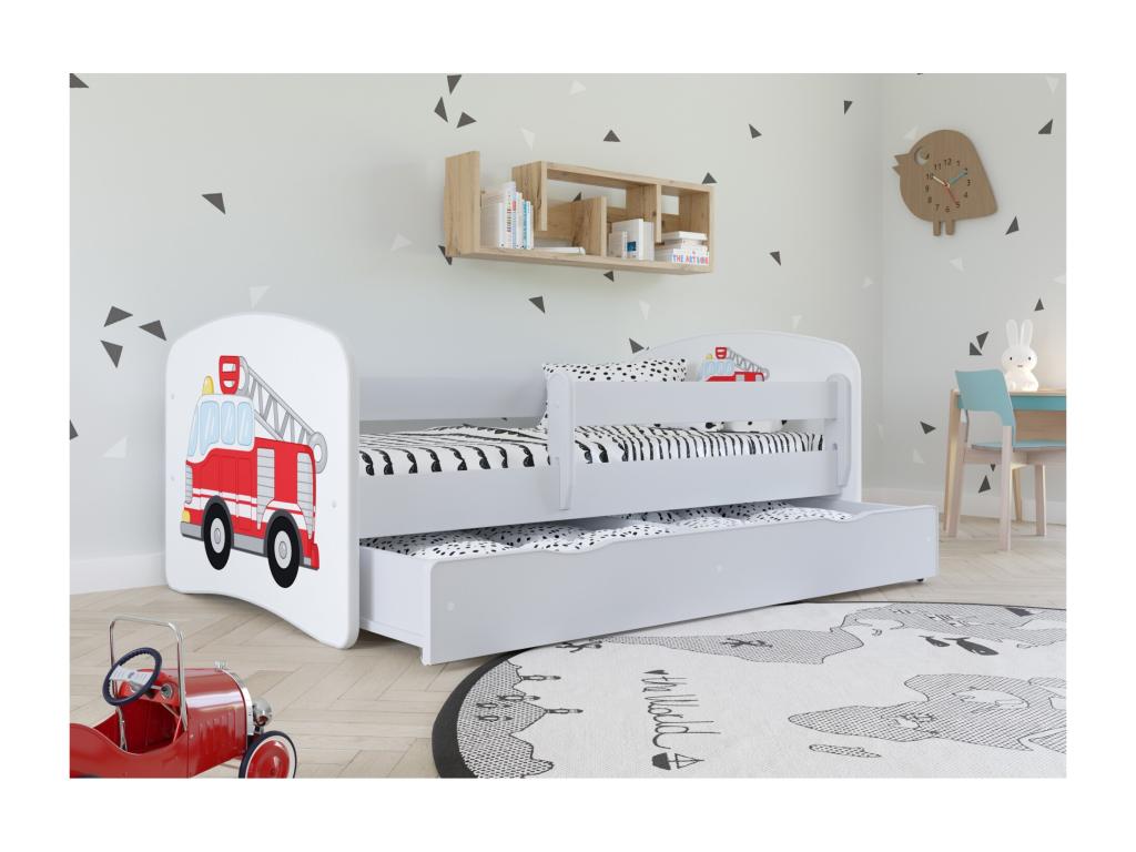 Children's butterfly bed with slatted base and removable safety rail Nobellea-70x140-Drawers With drawer NQUP27424