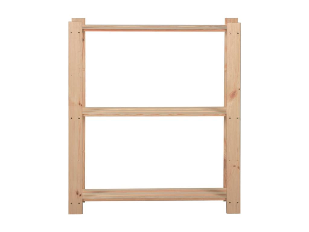 3-tier storage shelf, brown wood, 80x28.5x90 cm, 02 0000656 EQZE74316