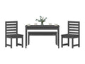 4-piece garden dining set, grey solid pine wood, QUEU43273