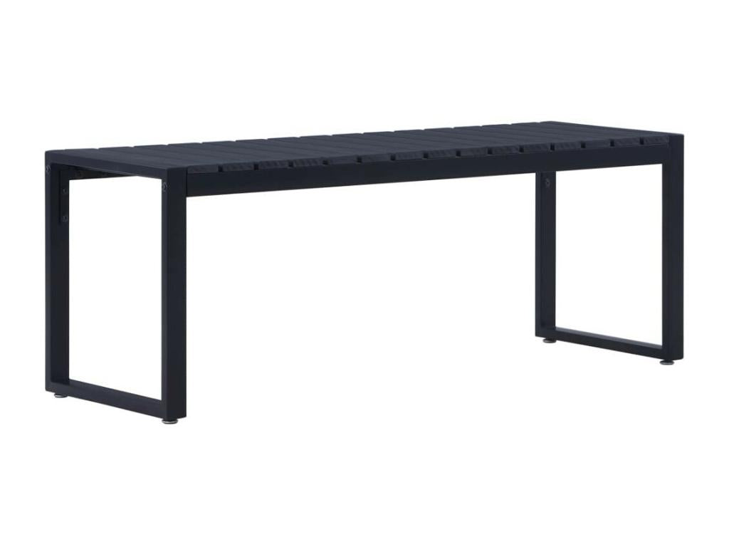 Garden bench 120.5cm PS panel Black KUGF66264