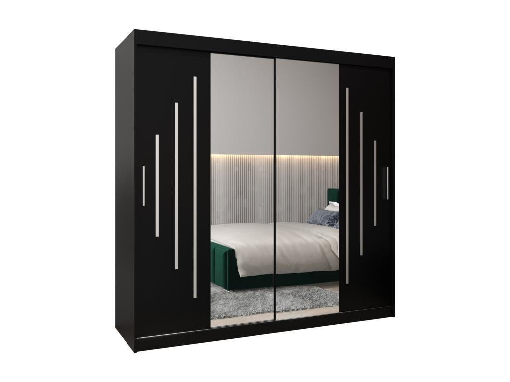 Dekonao 1 Sliding Door Wardrobe 200/200/62 2 Doors Black/Black DLLO50954
