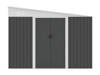 Anthracite galvanized steel lean-to metal garden shed, 9.76 m² - Dekonao QHNL81663