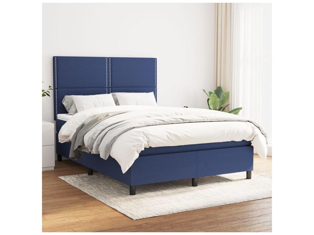 Dekonao bed base with mattress, blue, 140x190 cm, fabric PMIM95346