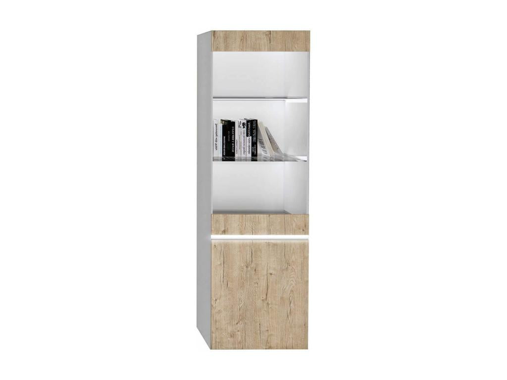 Dekonao - Living Room Set with TV Unit, High Gloss White Lacquered Wood Look RTJB43538