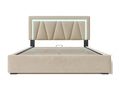 Adult bed, storage bed, double bed with LED lighting, USB Type-C charging function, and LED lighting. Upholstered bed 160x200 cm, Beige YGQA50662
