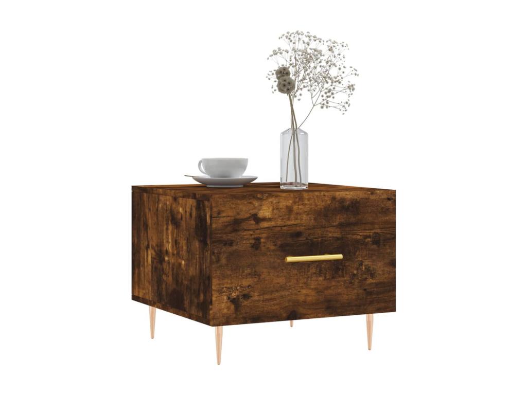 Smoked Oak Coffee Table 50x50x40 Engineered Wood RIFW08586