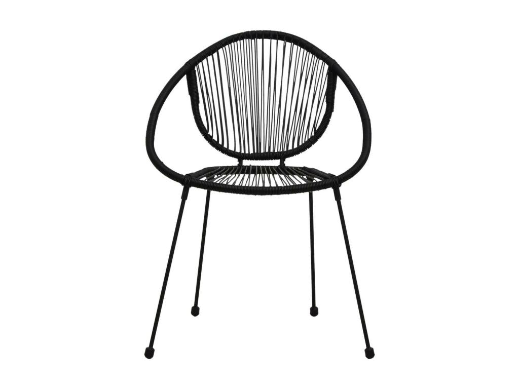 Dekonao Set 3 pcs Rattan PVC Black KJKJ64425