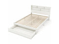 Adult bed 140x200cm - with drawers and bookcase - white, mattress not included - Dekonao YZHK91625