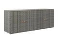 Garden storage cabinet, grey, 198x55.5x80 cm, woven resin, SVAX67827