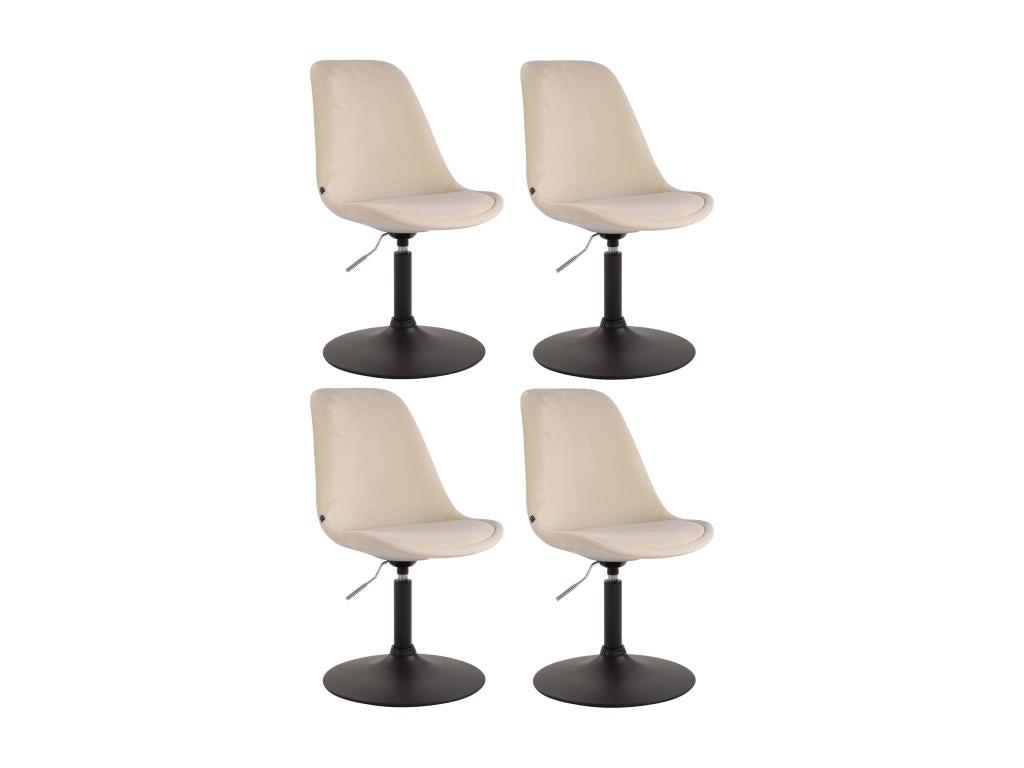 Set of 4 dining chairs - Velvet / Metal - Cream - Ligniva WXRA08911