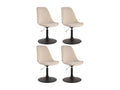 Set of 4 dining chairs - Velvet / Metal - Cream - Ligniva WXRA08911