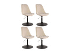 Set of 4 dining chairs - Velvet / Metal - Cream - Ligniva WXRA08911