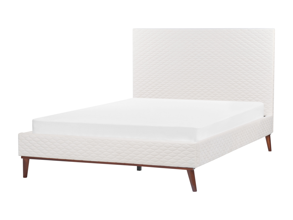 Dekonao Velvet Bed with Slatted Base 160x200 cm Off-White PJSR30598