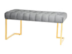 Ligniva Velvet Designer Bench 100cm Gray / Gold UPGO32782