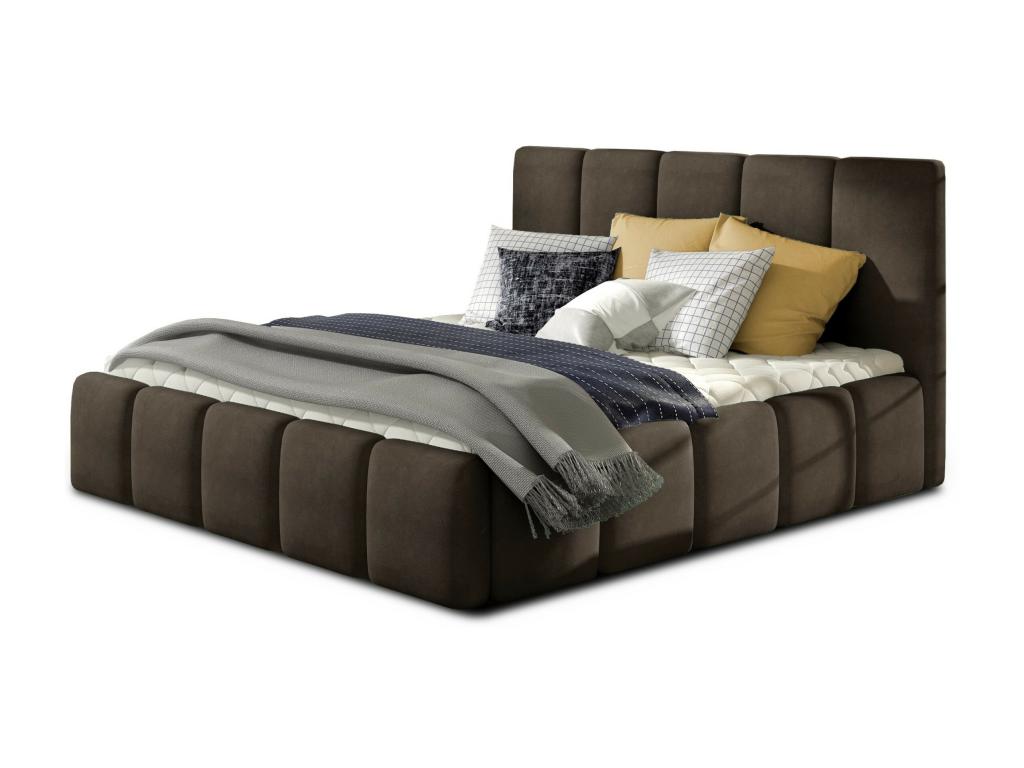 Dekonao Modern Upholstered Velvet Bed - Chocolate Color - 180x200 WWSQ21515