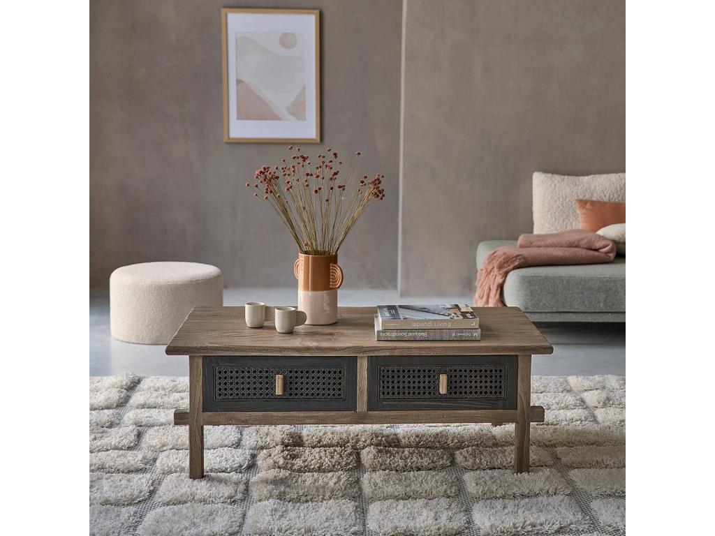 Coffee table in recycled solid pine UURU84901
