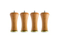 Ligniva BEDDING - Set of 4 varnished wooden diabolo bed legs, 15 cm high, BMKG95340