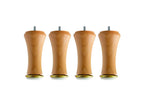 Ligniva BEDDING - Set of 4 varnished wooden diabolo bed legs, 15 cm high, BMKG95340