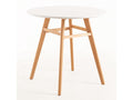 Round 90cm Scandinavian white table with natural wood legs Ligniva AUGJ10841