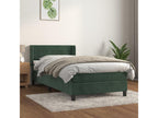 Upholstered bed base with mattress, dark green, 90x200 cm, LDZJ55832