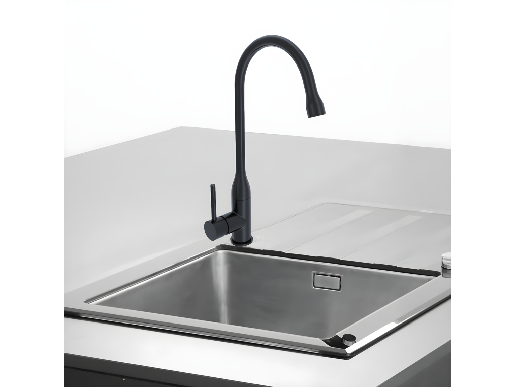 Ligniva matte black kitchen sink mixer tap - Ligniva GOFF03284