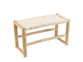 Dekonao - Dekonao bench in natural teak with white macramé seat PACX09797