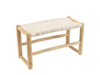 Dekonao - Dekonao bench in natural teak with white macramé seat PACX09797