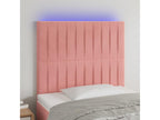 Pink LED Headboard 90x5x118/128 cm Velvet FDXX29612
