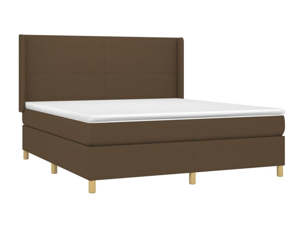 Upholstered bed base with mattress, dark brown, 160x200 cm, SVZW45110