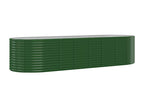 Raised garden bed, powder-coated steel, 322x100x68cm, green, BCGH93075