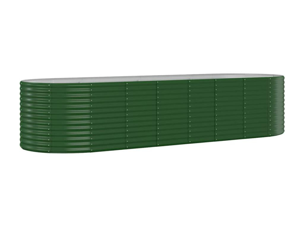 Raised garden bed, powder-coated steel, 322x100x68cm, green, BCGH93075