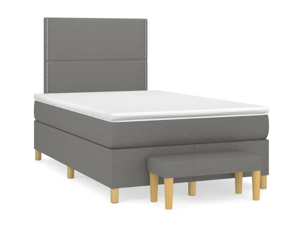 Dekonao bed base with dark grey mattress 120x190cm fabric XASA73653