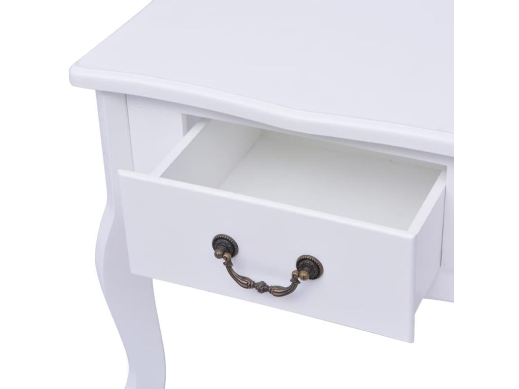 2-piece bedside table, white MDF, LQRB76142