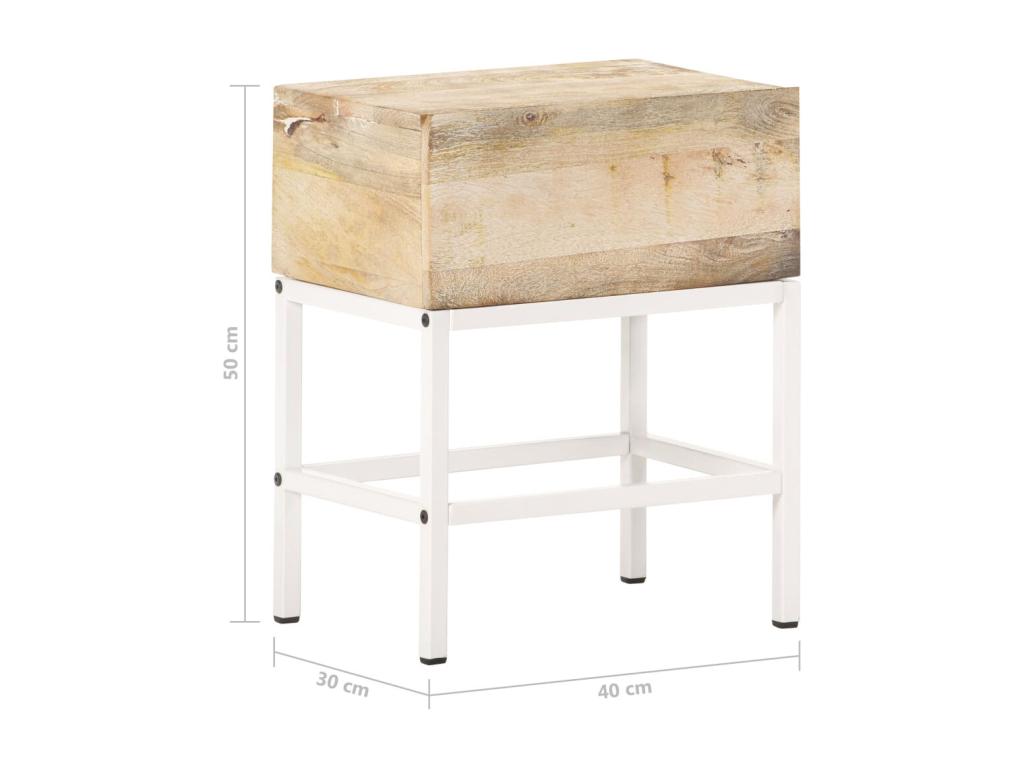 Bedside table 40x30x50 cm Solid mango wood VLUG56078