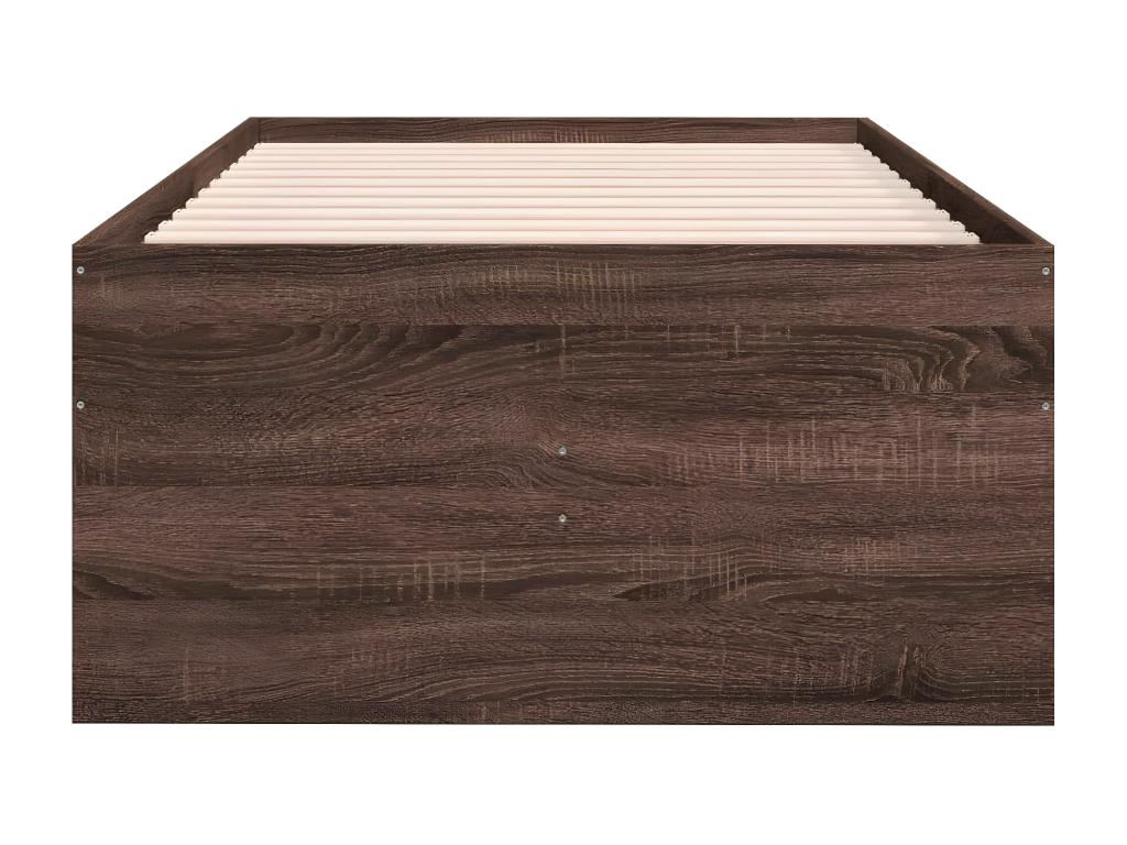 Daybed with drawers, brown oak, 90x190 cm, engineered wood, JCQU41964