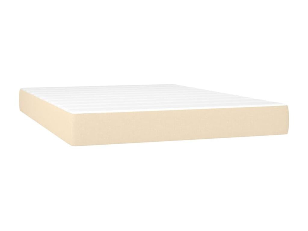 Upholstered bed base with mattress, Cream, 140x200 cm, Fabric YOLH58411