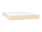 Upholstered bed base with mattress, Cream, 140x200 cm, Fabric YOLH58411