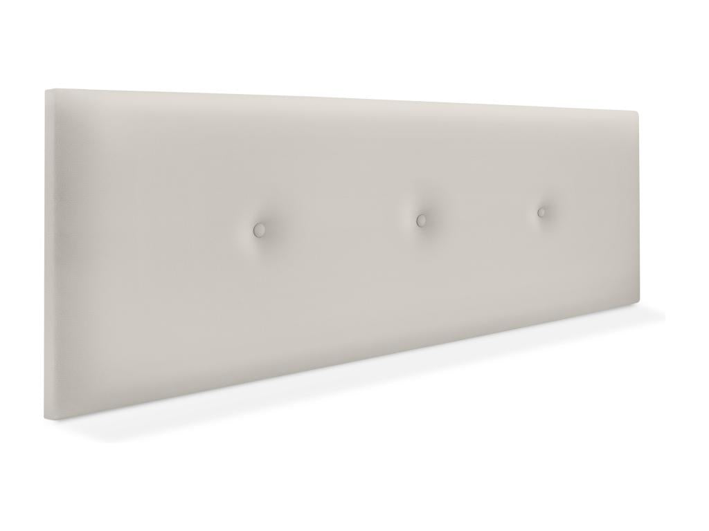 Dekonao Smooth Faux Leather Headboard with Buttons 135x50cm for 120/135cm Beds - Bone White HRMX71113