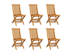 6-Piece Folding Garden Chairs, Solid Teak Wood AWYW06461