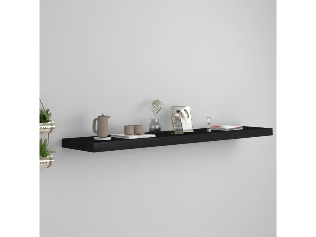 Floating wall shelf, black, 120x23.5x3.8 cm, MDF, GKSH59214