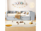 Trundle bed 90x200cm 90x180cm with small desk and three shelves on the side of the bed, grey CWHS82611