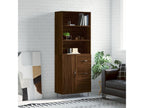 High sideboard, brown oak, 69.5x34x180 cm, engineered wood, QSVG37832