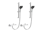 2PCS Dekonao Max Elegant Shower Set with Shelf and 3-Function Hand Shower, Chrome Thermostatic Shower Column with 38°C Mixer Tap FXGE35718