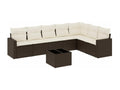 8-piece garden furniture set with brown resin wicker cushions AUNJ75933